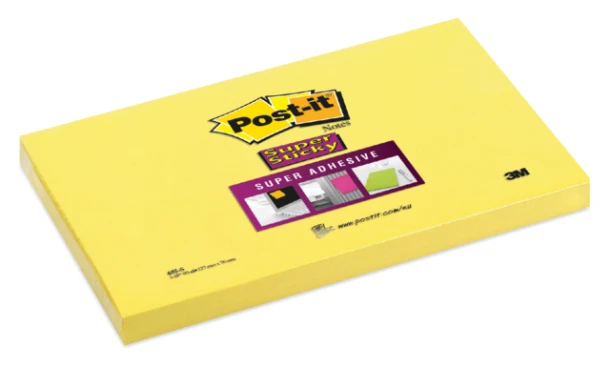 Post-it memo 3M 655 super sticky 76x127mm ultra geel