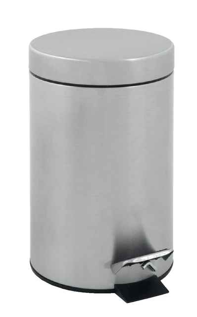 Afvalbak Pedaalemmer RVS Mat Rond 3 Liter
