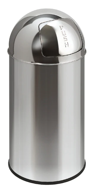 Afvalbak Pushcan Chroom 40liter Met Pushdeksel