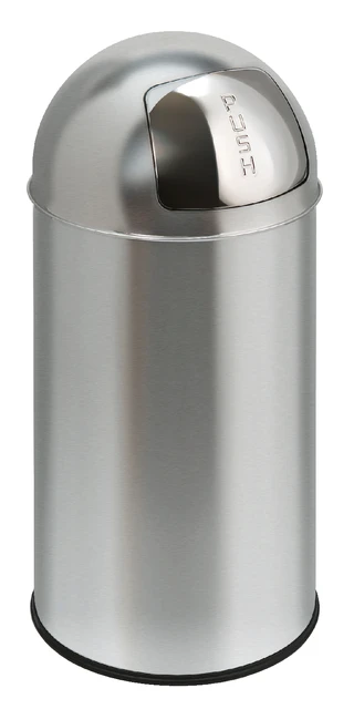 Afvalbak Pushcan mat chroom 40 ltr met pushdeksel