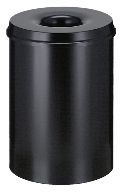 Papierbak met vlamdover Vepabins 30liter Ø33.5cm zwart