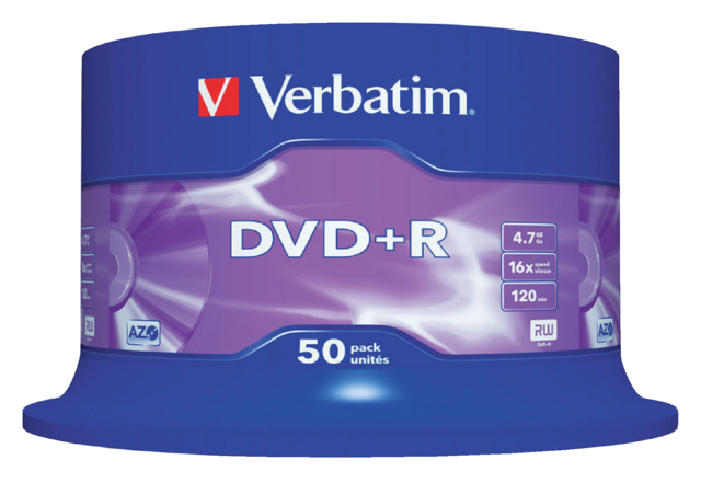 Dvd+R Verbatim 4.7gb 16x 50pk Spindel