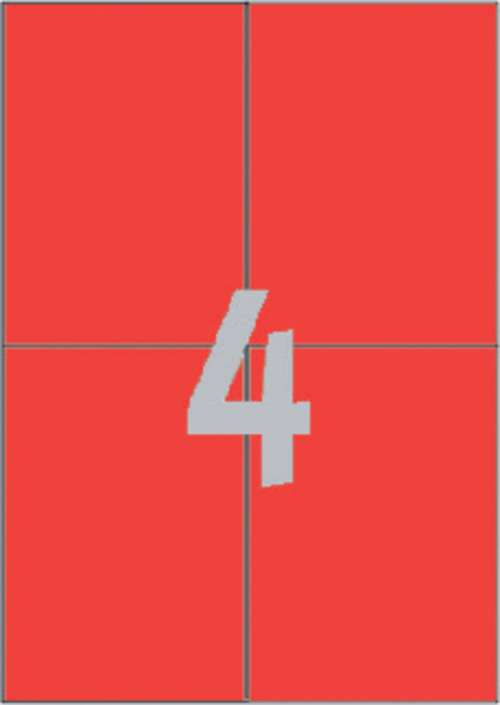 Laser/ink/kop.etiket Zweckform (ZW3456) 105x148mm rood