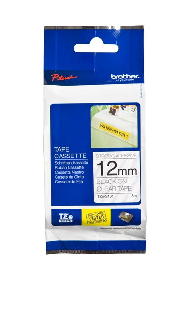 Labelprintertape Brother TZES231 12mm wit/zwart