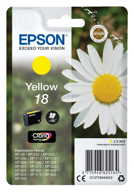 Inkcartridge Epson 18 T1804 Geel