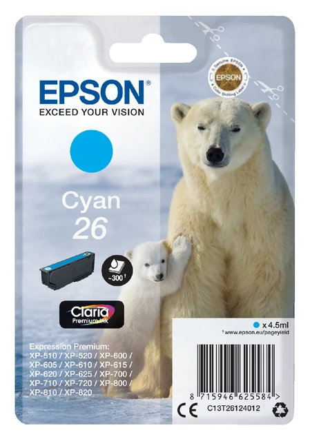 Inkcartridge Epson 26 T2612 Blauw