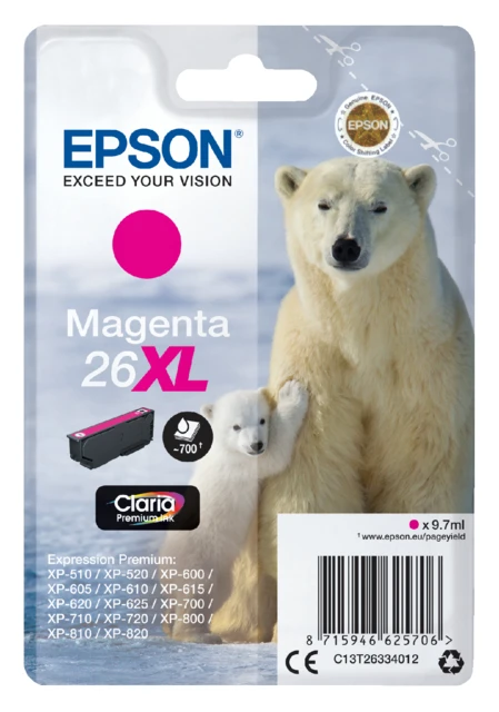 Inktcartridge Epson 26XL (T26334010) HC rood