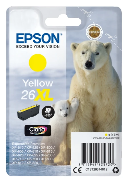 Inktcartridge Epson 26XL (T26344010) HC geel