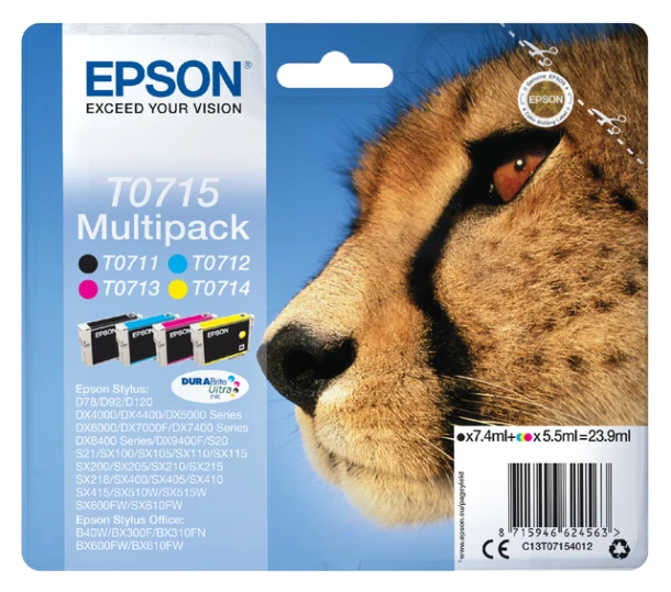 Inktcartridge Epson T071540 Multipack 4-kleuren
