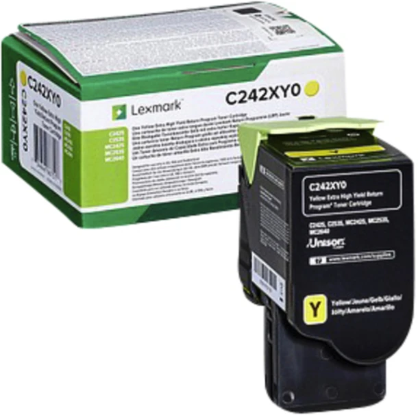Tonercartridge Lexmark C242xy0 Geel