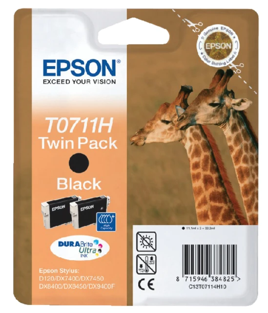 Inktcartridge Epson T071140H 2x zwart