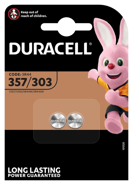 Knoopcelbatterij Duracell 357/303(AG13)1.5v;pk 2st