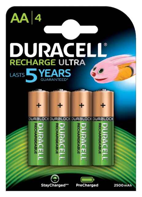 Batterij Duracell oplaadbaar Duralock 2500mah 4xAA