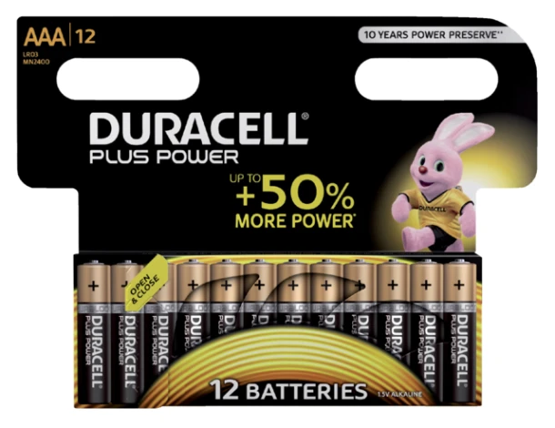 Batterij Duracell Plus Power 12xAAA alkaline