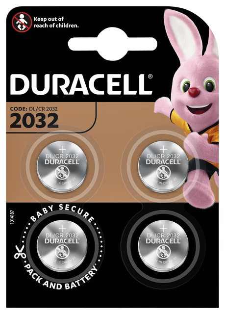Batterij Duracell knoopcel 4xCR2032 lithium Ø20mm