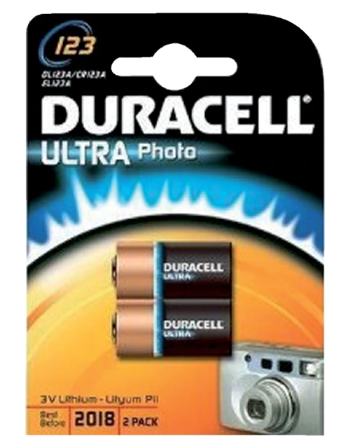 Batterij Duracell ultra 123 lithium; 2 stuks