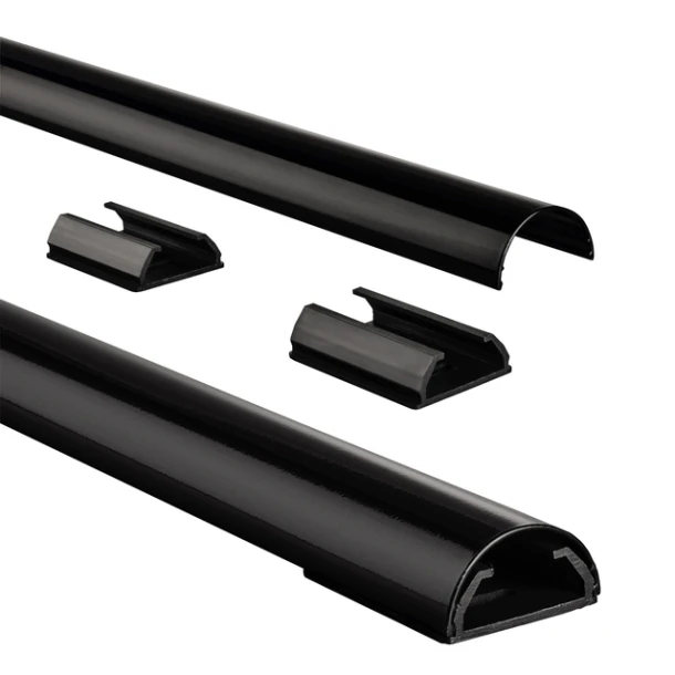 Kabelgoot Hama halfrond 110/3,3/1,8 cm aluminium zwart