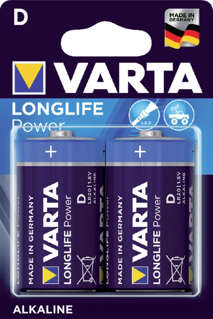 Batterij Varta high energy blister a 2 stuks (D)