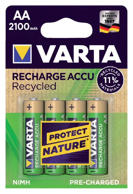 Batterij Varta oplaadbaar AA 2100mah R2use