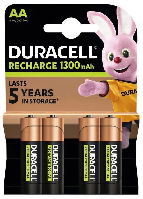 Batterij oplaadbaar Duracell 4x AA 1300mAh Plus