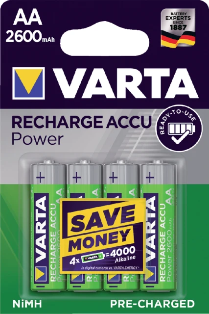 Batterij Varta oplaadbaar AA 2600mah R2use