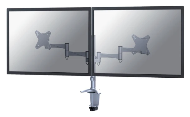 Flatscreenarm Newstar D1330D Klem Voor 2 Schermen Zilver