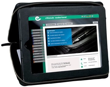 I-pad hoes Mini Rillstab Nappa lederlook zwart