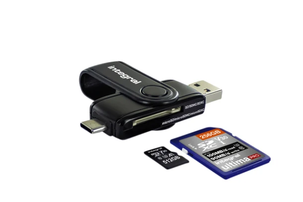 Kaartlezer Integral SD + Micro SD naar 3.1 USB-C