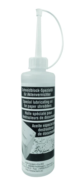 Smeerolie voor papiervernietiger HSM 250ml