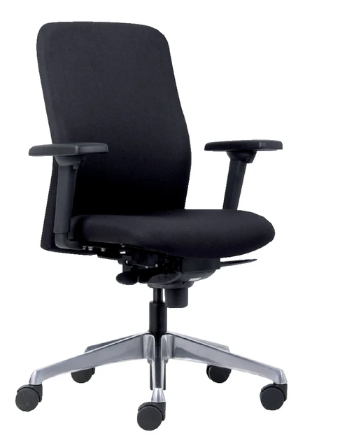 Bureaustoel Euroseats Milano zwart + armleggers