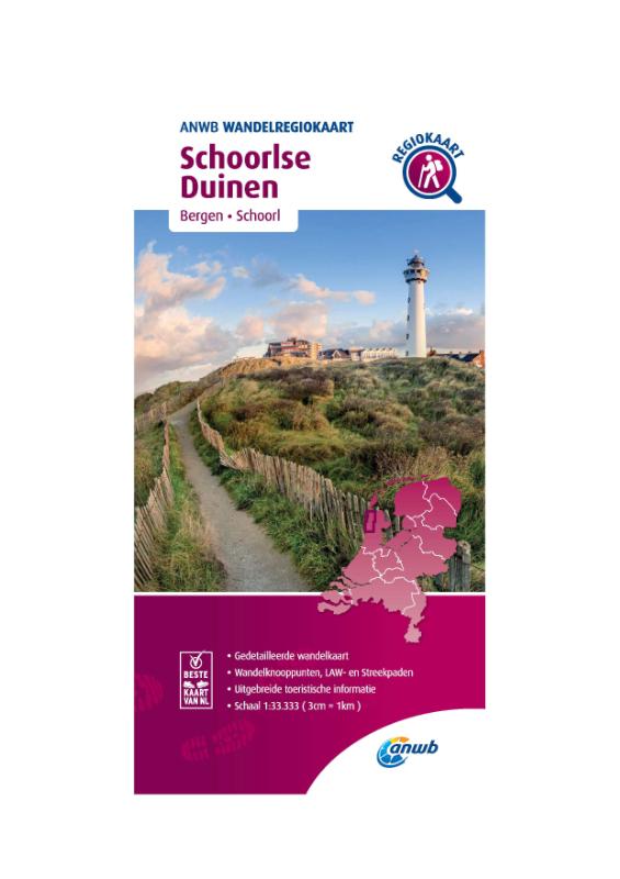 Wandelregiokaart Schoorlse Duinen 1:33.333
