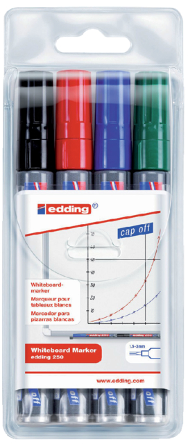 Whiteboardstift Edding 250 etui á 4, 1,5-3mm