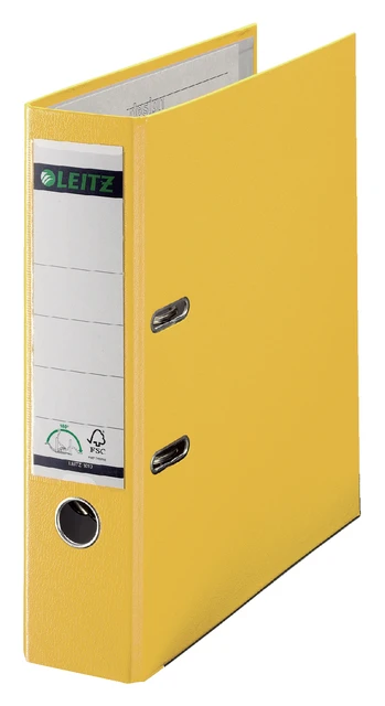 Ordner Leitz 1010 A4 80mm plastic geel