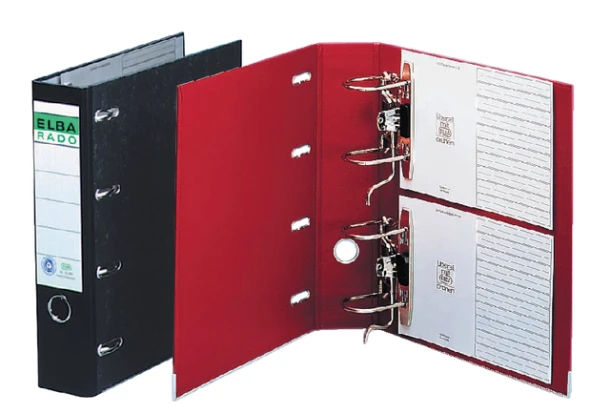 Ordner Elba 75mm 2-mech. zwart plastic