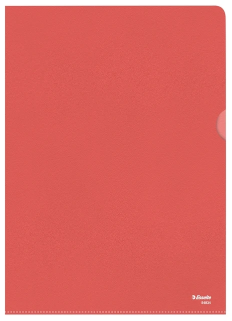 Insteekmap L-model Esselte standaard A4 0.11mm PP rood 100 stuks
