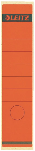 Rugetiket Leitz breed/lang 62x285mm zelfklevend rood 10 stuks