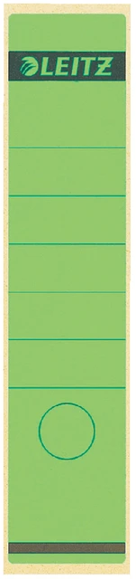 Rugetiket Leitz breed/lang 62x285mm zelfklevend groen 10 stuks
