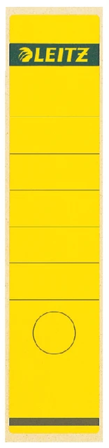 Rugetiket Leitz breed/lang 62x285mm zelfklevend geel 10 stuks