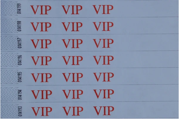 Polsbandje CombiCraft met opdruk VIP wit 100 stuks