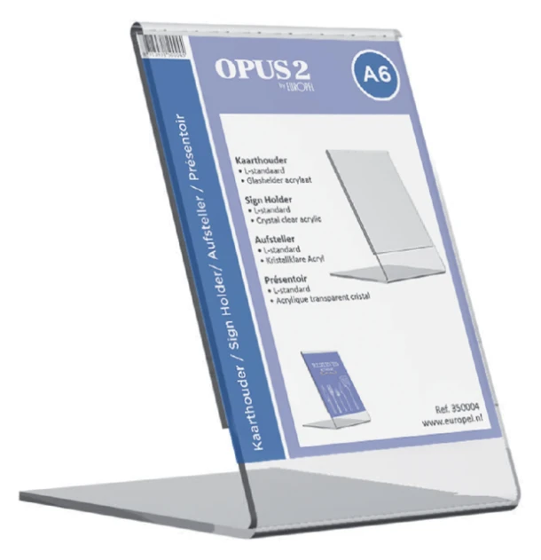 Folderhouder Opus 2 A6 staand acryl, 350004