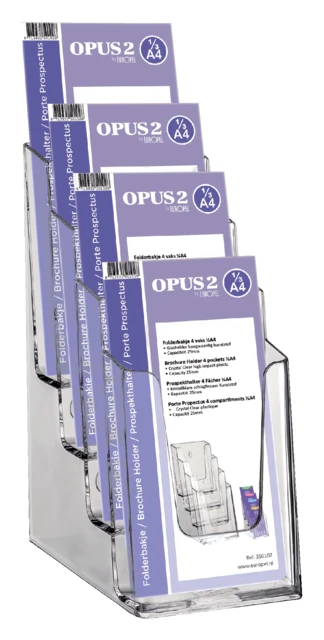 Folderhouder OPUS 2 4vaks 1/3 A4 transparant (350102)