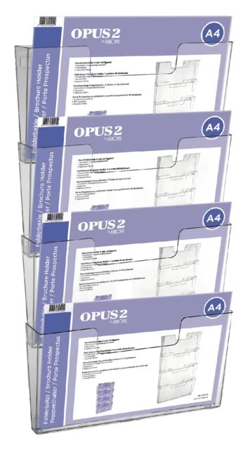 Folderhouder OPUS 2 A4 Wand Liggend Koppelbaar Acryl