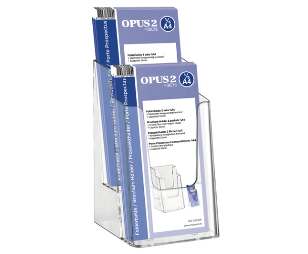 Folderhouder OPUS 2 2vaks 1/3 A4 transp. (350105)