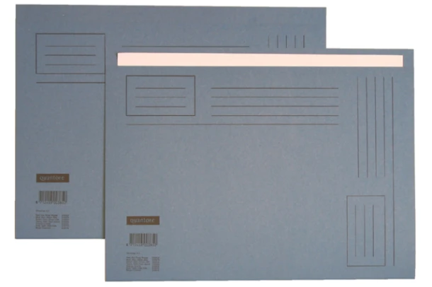 Aktemap Quantore folio,ongelijke zijde 250gr blauw