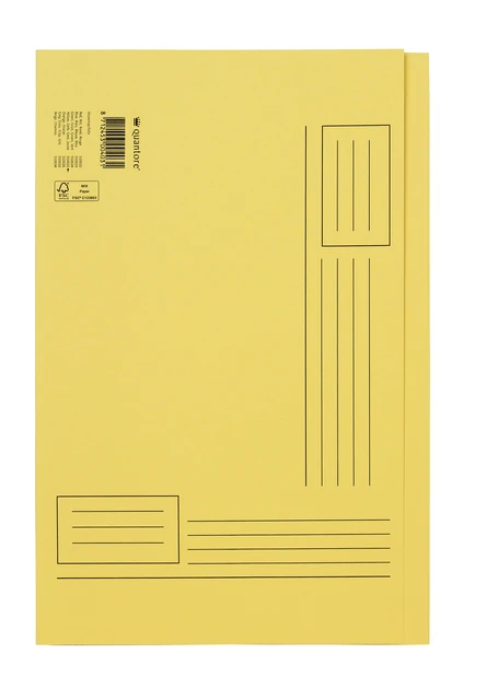 Vouwmap Quantore Folio ongelijke zijde 250gr geel