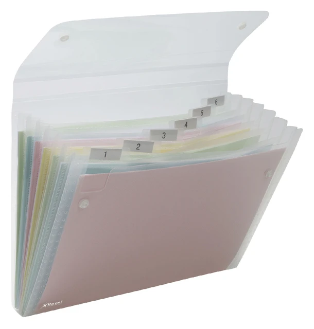 Sorteermap Rexel Ice 6tab Transparant