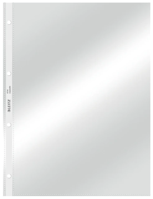 Showtas Leitz Premium standaard copy safe 0.09mm 4-gaats PVC A4 glashelder 100 stuks