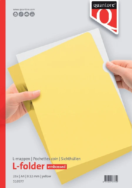 Transparant L-map Quantore A4 0.12m geel; pk a 25