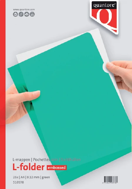 Transparant L-map Quantore A4 0.12m groen; pk á 25