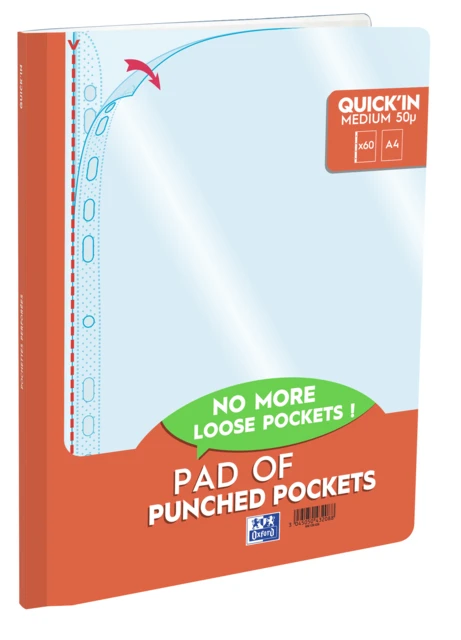 Showtas A4 11 gaats PP 50µ glashelder kleurloos blok 60 stuks OXFORD Quick‘in